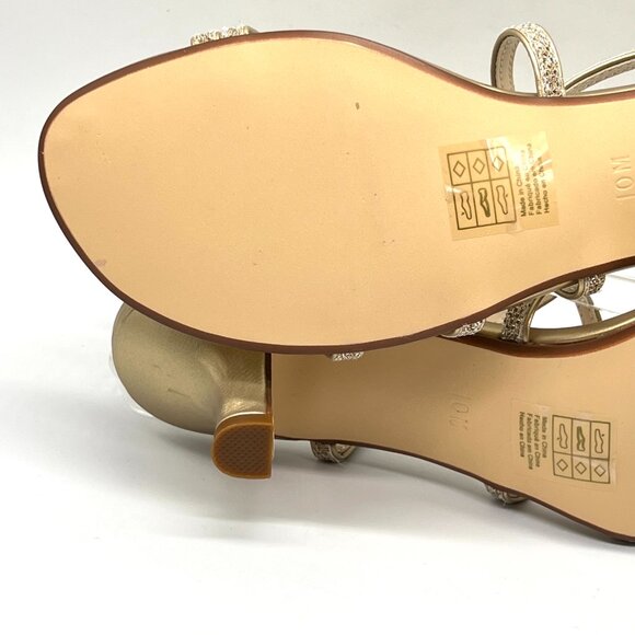 Touch Ups Womens Size 10M Maisie Champagne Gold Kitten Heel Dress‎ Sandals Shoes - Picture 10 of 12